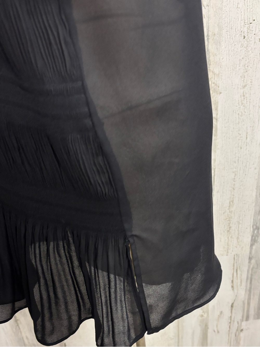 Vintage Black Sheer Panel Button-Up Shirt - Picture 5 of 9